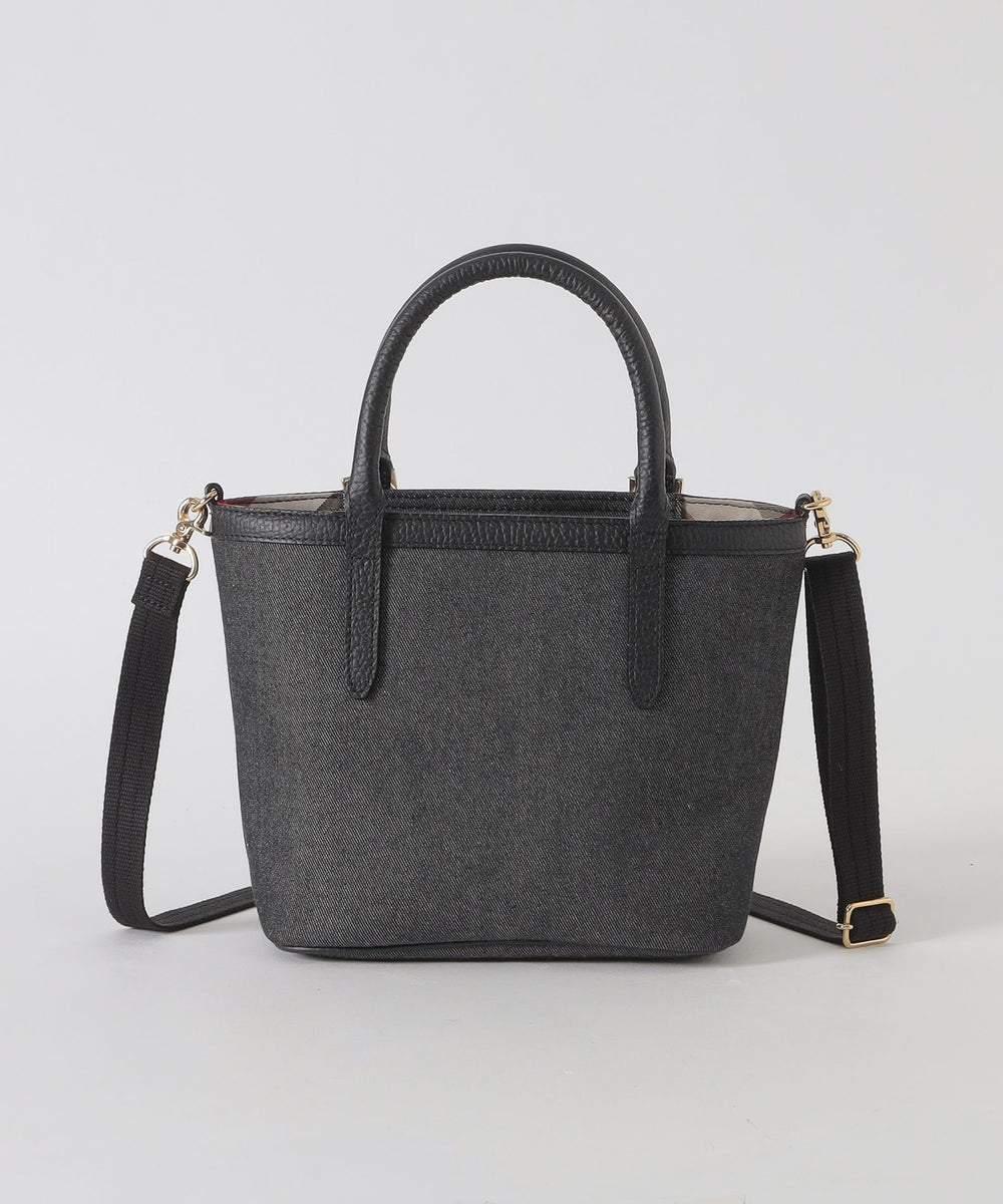 【美品】ブルーレーベルクレストブリッジ スクエアミニトート デニム 2way 美品】ブルーレーベルクレストブリッジ スクエアミニトート デニム