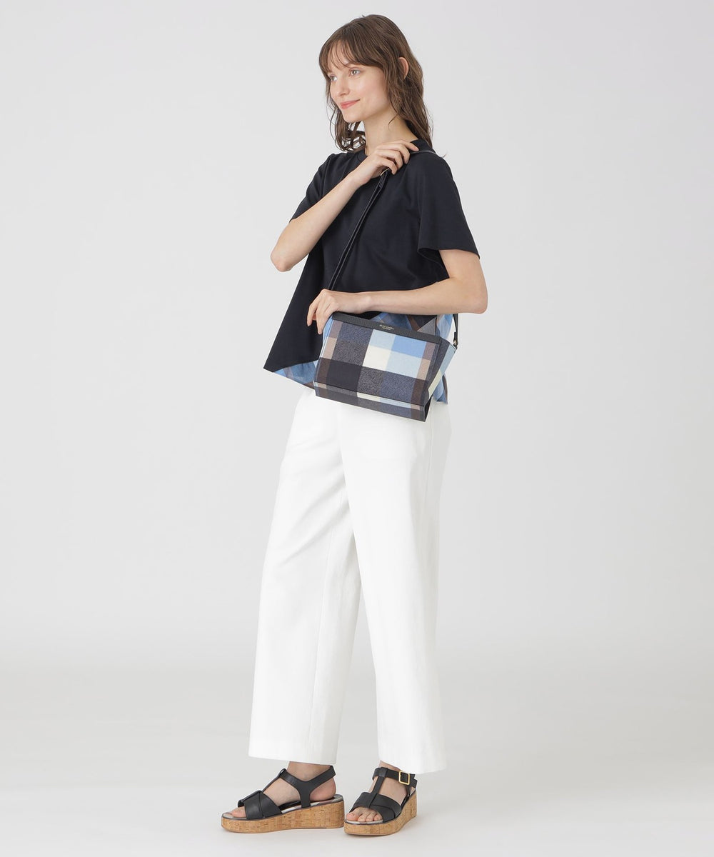 クレストブリッジチェックPVCミニショルダー（バッグ）｜BLUE