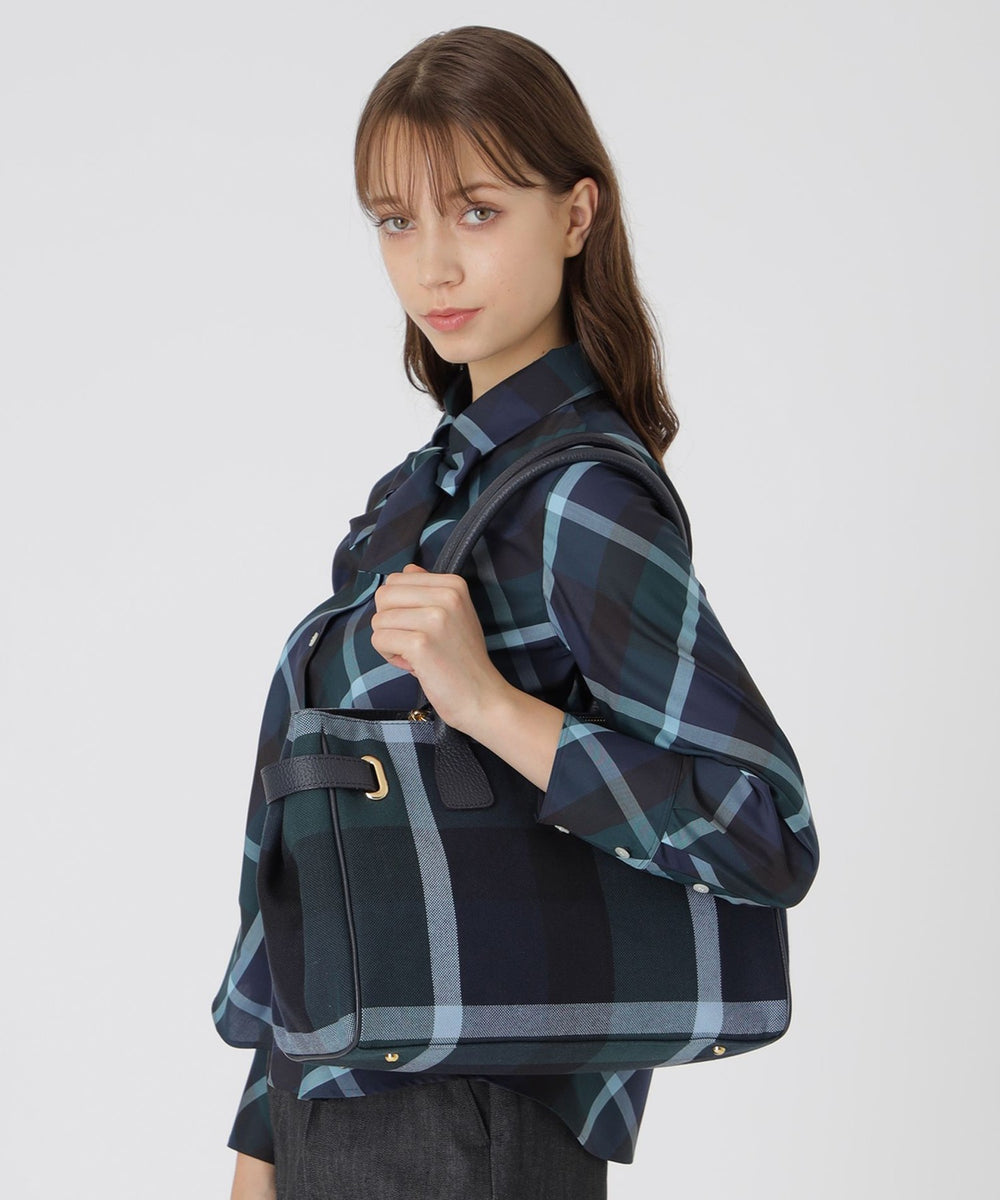 ブラックレーベル ナイロンツイル サイドチェック トートバッグ