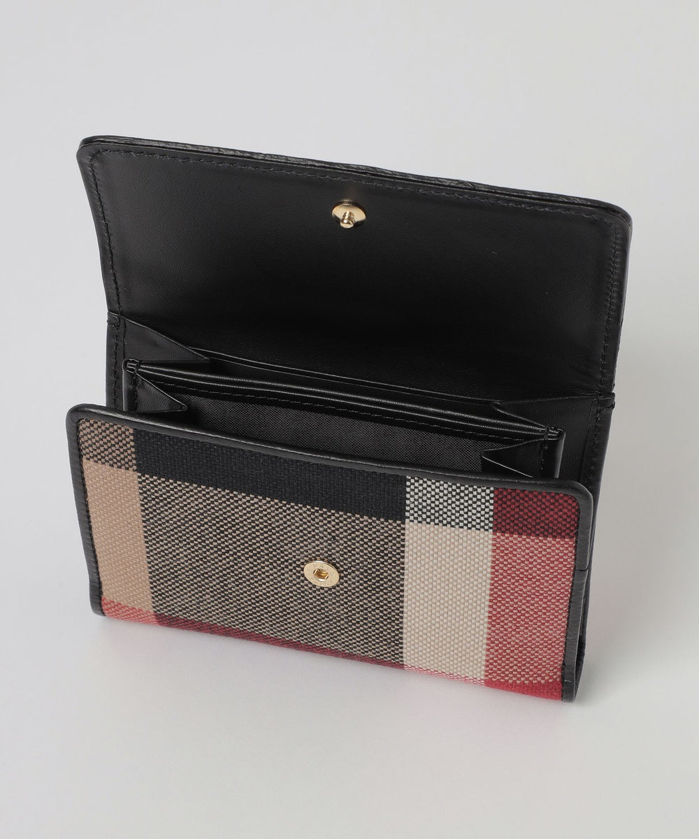クレストブリッジチェックキャンバス二つ折り財布（ウォレット