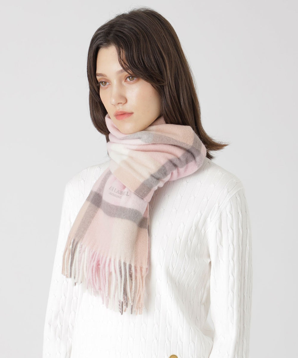 【極美品】ブルーレーベルクレストブリッジ マフラー ウール　カシミヤ チェック クレストブリッジチェックマフラー（マフラー・ストール