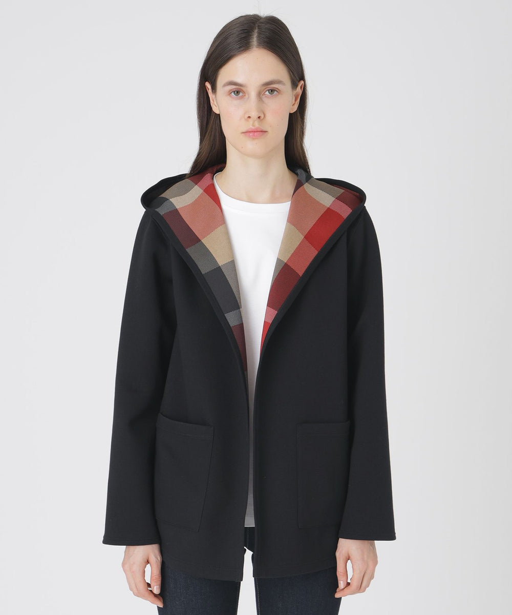 新品未使用タグつきBLUE LABEL CRESTBRIDGE コーディガン クレストブリッジチェックリバーシブルダンボールミディ丈コーディガン