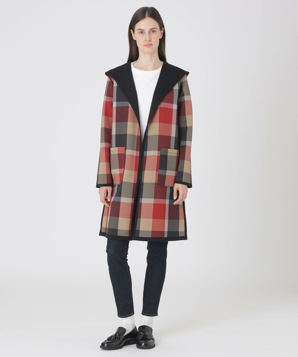 クレストブリッジチェックリバーシブルダンボールコーディガン