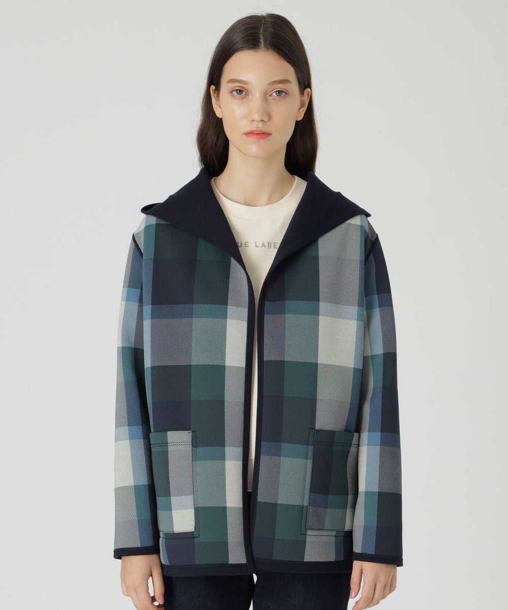 クレストブリッジチェックリバーシブルダンボールミディ丈