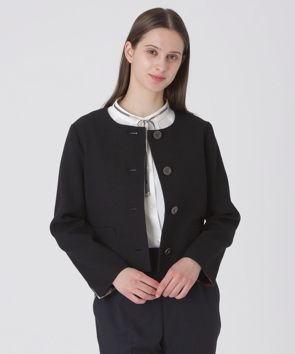 【予約販売】ストレッチダンガリーノーカラージャケット