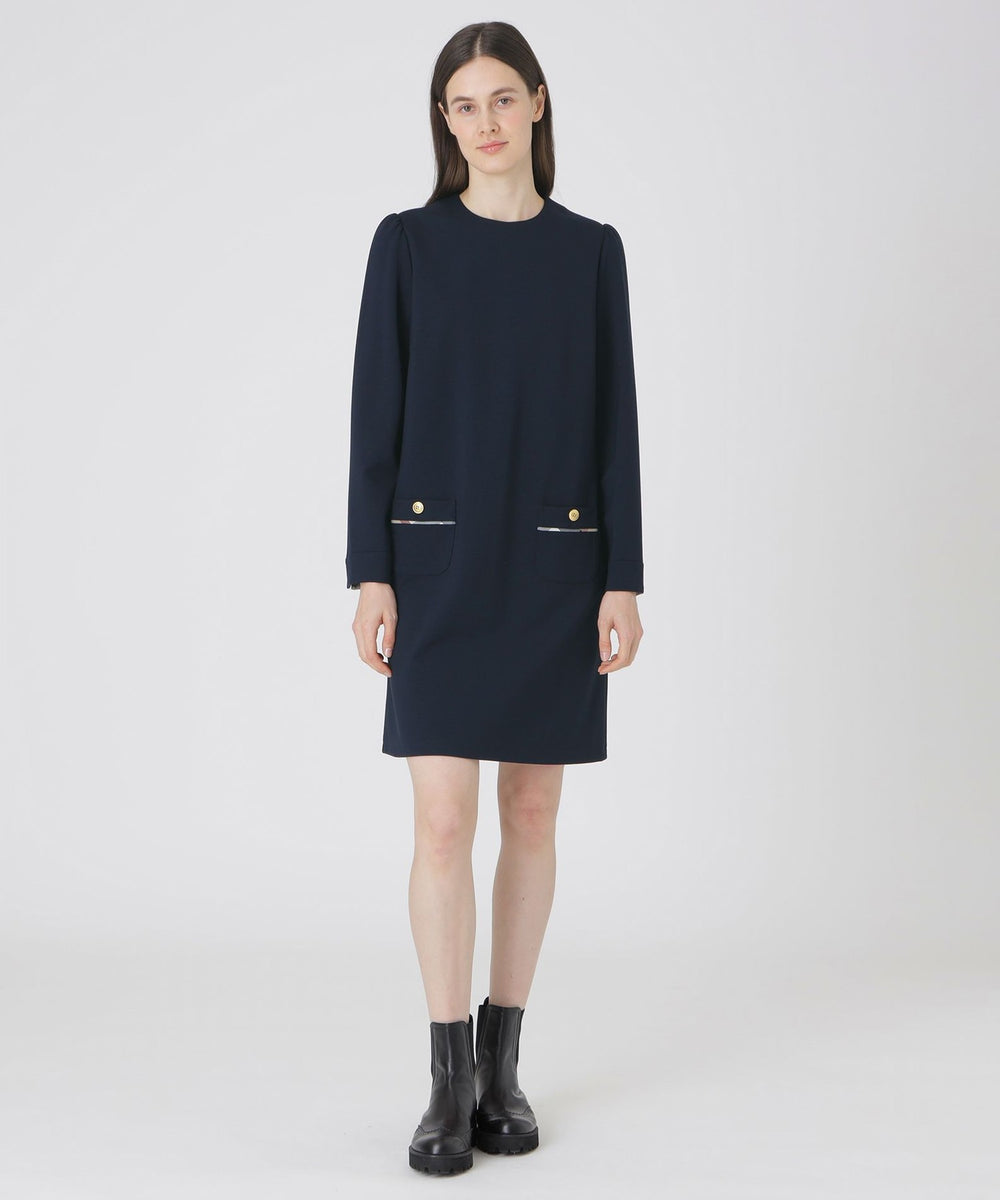 美品✨ブルーレーベルクレストブリッジ ロングポンチワンピース チェック 38 新品✨ブルーレーベルクレストブリッジ ソフトポンチドレス 紺×ブルー