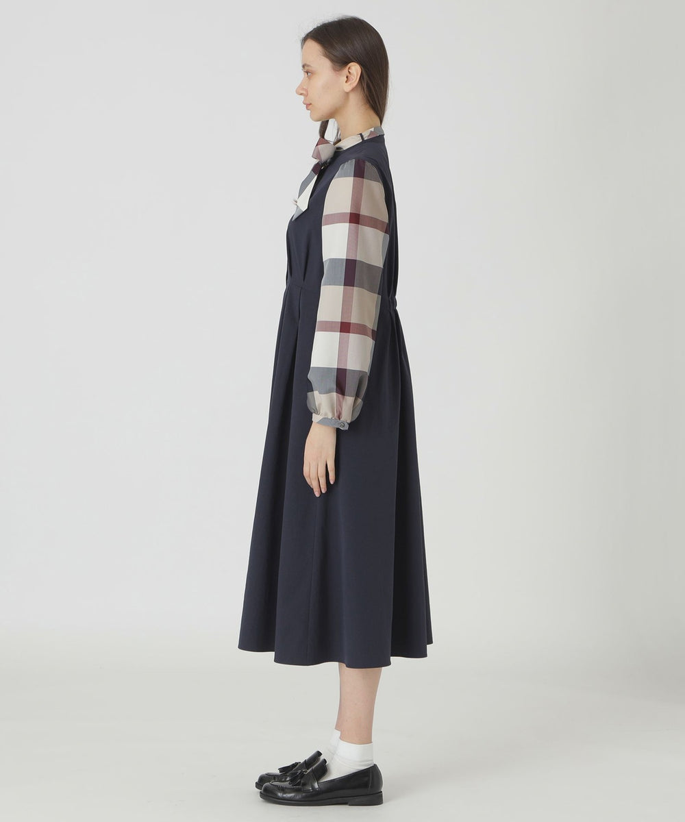 チェックスリーブドレス（ドレス）｜BLUE LABEL CRESTBRIDGE(ブルー