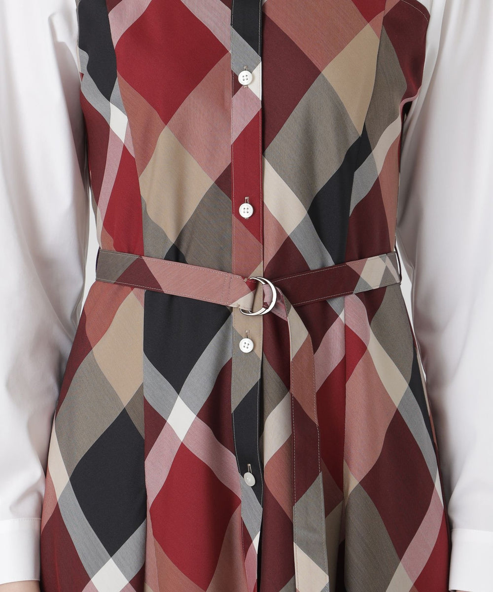 クレストブリッジチェックライトクロッシングツイルシャツドレス