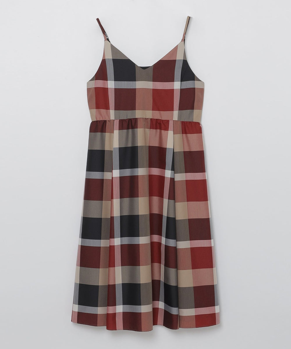 クレストブリッジチェックライトクロッシングツイルキャミソールドレス