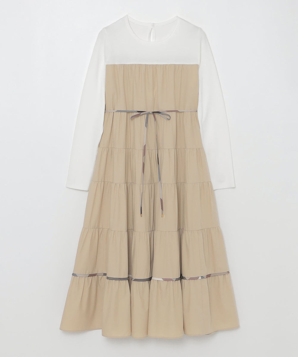 [OAK + FORT] リネンブレンド・バイアスカット・ミディドレス BIAS-CUT LINEN-BLEND MIDI DRESS バイアスカットリネンブレンド