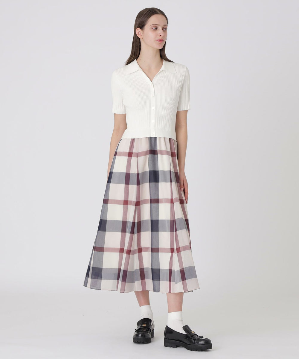 クレストブリッジチェックシアーボイルコンビドレス