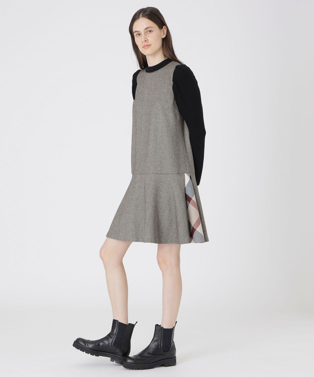 2025winter商品ブルーレーベルクレストブリッジ ツイードドッキングドレス ツイードドッキングドレス（ドレス）｜BLUE LABEL CRESTBRIDGE(ブルー