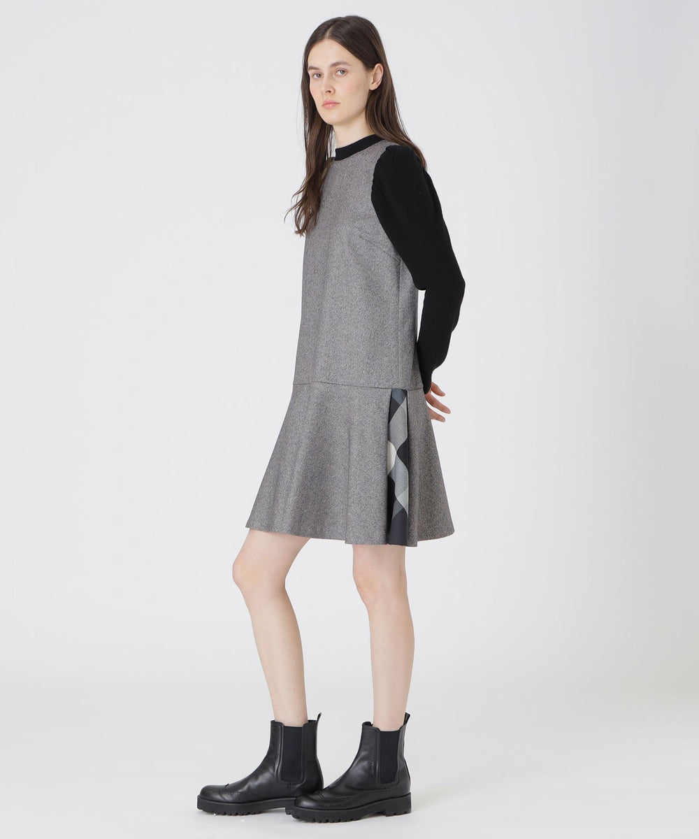 極美品　BLUE LABEL CRESTBRIDGE　ソフトポンチドレス　38 新品✨ブルーレーベルクレストブリッジ ソフトポンチドレス 紺×ブルー