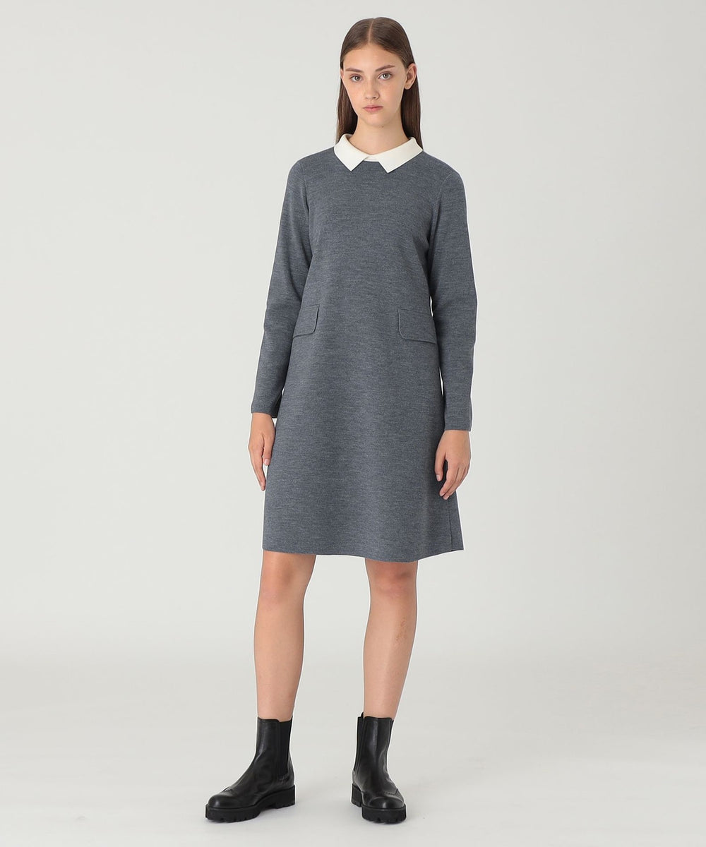 襟付きニットドレス（ドレス）｜BLUE LABEL CRESTBRIDGE(ブルー