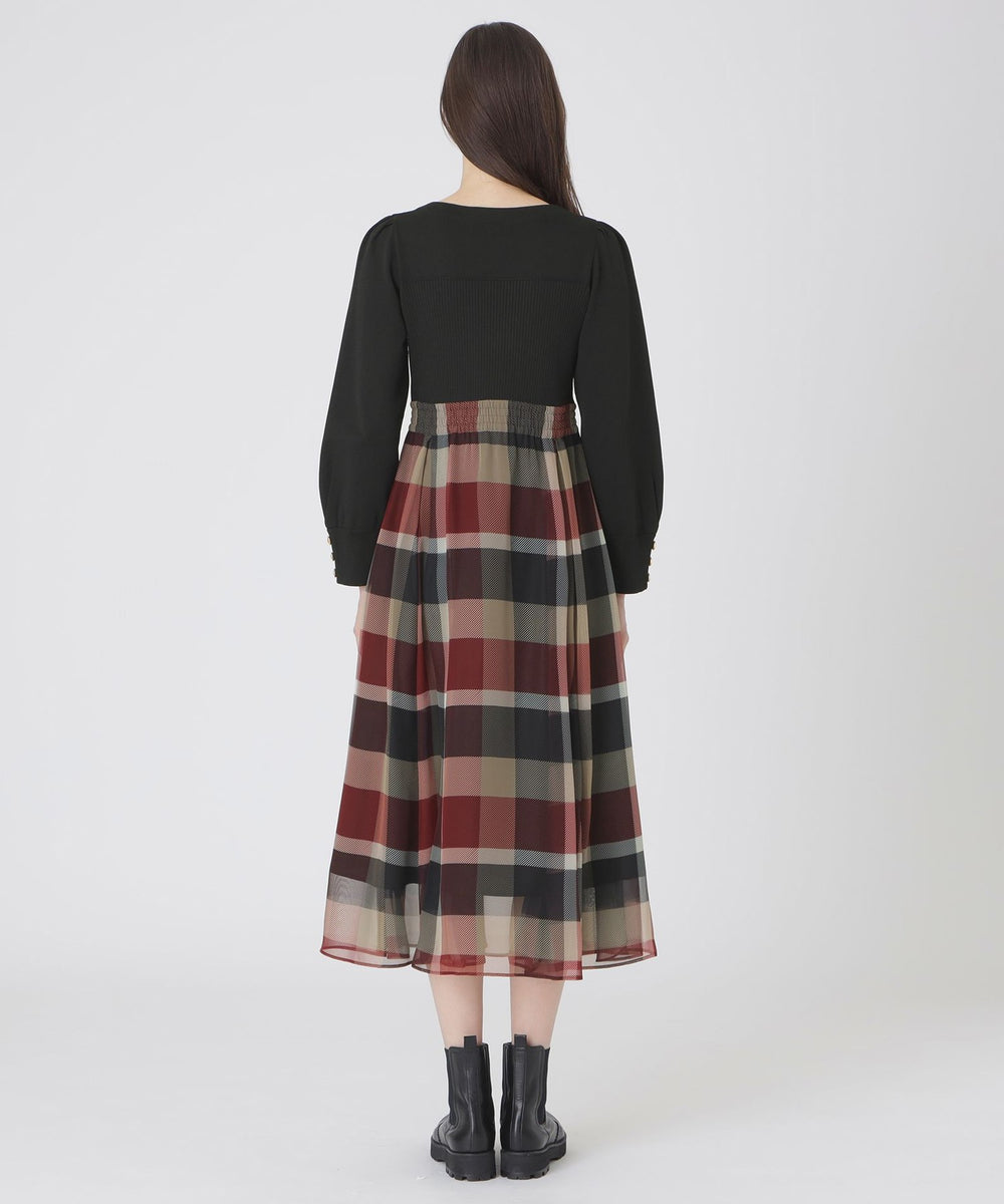 ブルーレーベルクレストブリッジ現行商品シフォンコンビドレス シフォンコンビドレス（ドレス）｜BLUE LABEL CRESTBRIDGE(ブルー