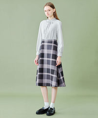 WEB限定】クレストブリッジチェッククロッシングビエラコンビドレス