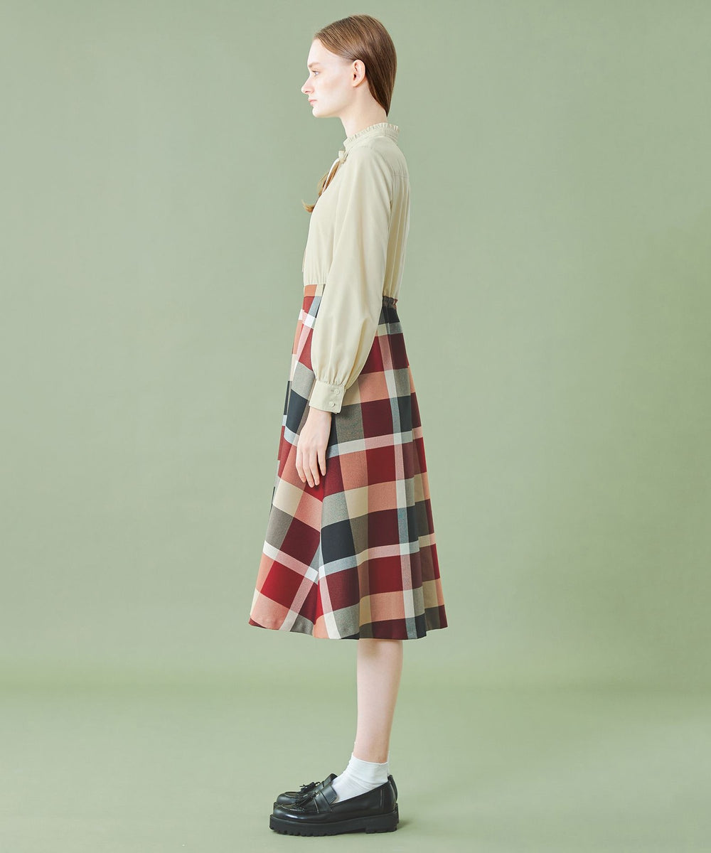 ☆ブルーレーベルクレストブリッジ　エアリーツイルベストコンビワンピース 38 BLUE LABEL CRESTBRIDGE（ブルーレーベルクレストブリッジ）の