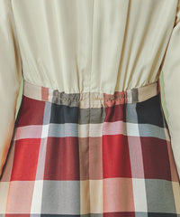 2024AW✨ クレストブリッジチェッククロッシングビエラドッキングドレス　38 クレストブリッジチェッククロッシングビエラドッキングドレス（ドレス