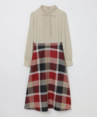 WEB限定】クレストブリッジチェッククロッシングビエラコンビドレス