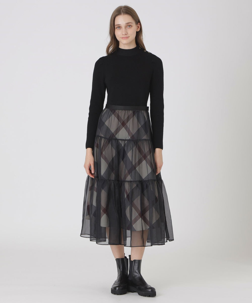 取扱店舗限定】クレストブリッジチェックサキソニーニットドッキング