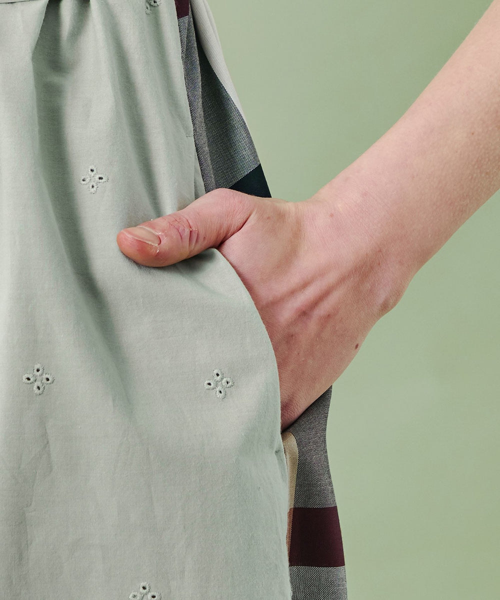 WEB限定】スカラップレースクレストブリッジチェックコンビドレス  