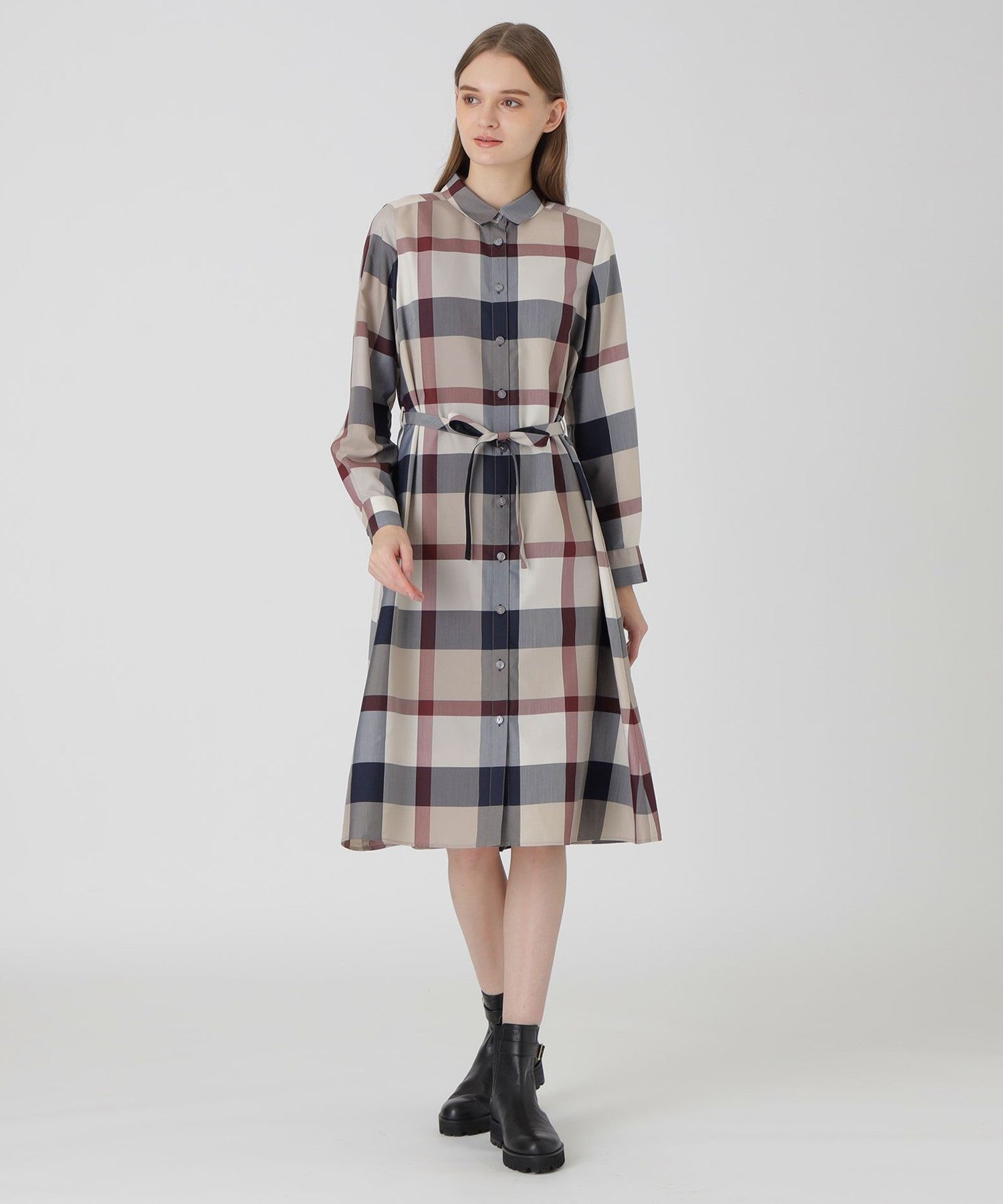 クレストブリッジチェックライトクロッシングツイルシャツドレス