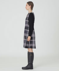 クレストブリッジチェッククロッシングビエラニットスリーブ