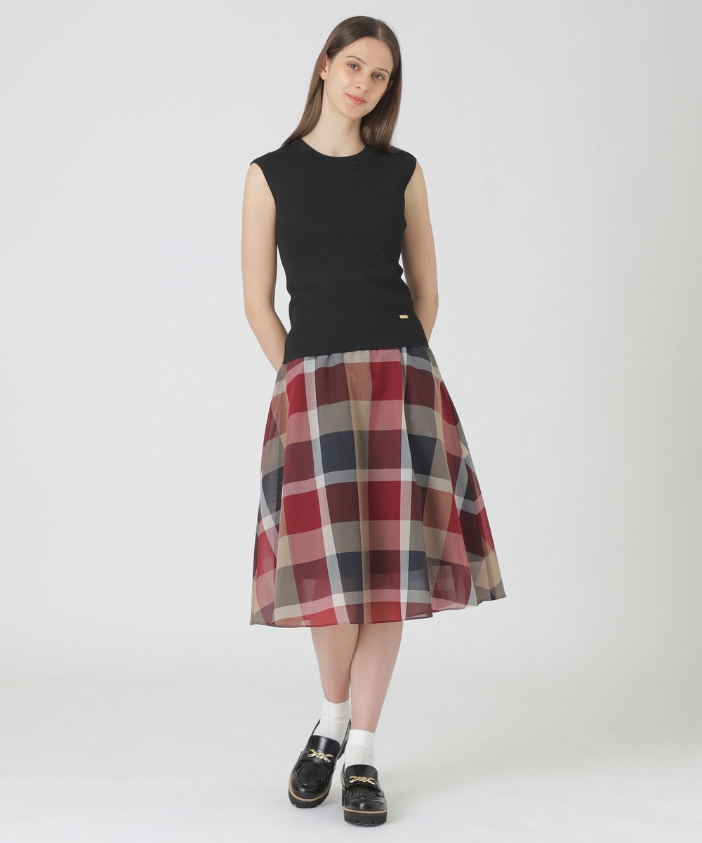 一部店舗限定】クレストブリッジチェックシアーボイルニット