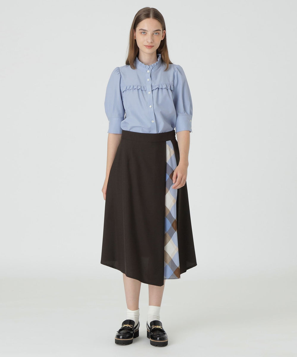 BLUE LABEL CRESTBRIDGE ライトトロクリアブラウス　38 ドライクリアシャンブレースキッパーブラウス（ブラウス）｜BLUE