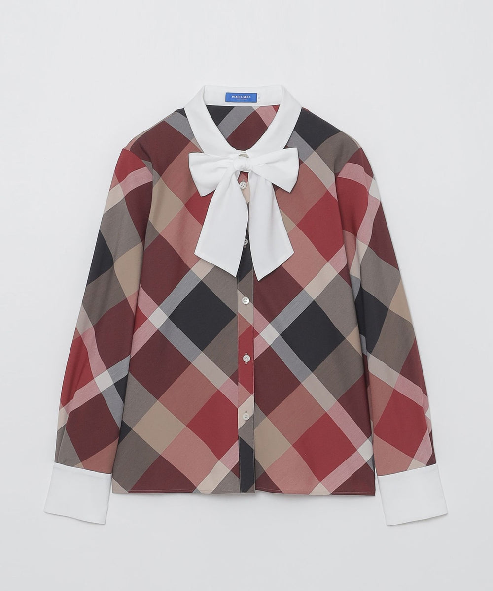 BLUE LABEL CRESTBRIDGE アシメ チェックフリル Tシャツ 人気ランキング上位 BLUE LABEL CRESTBRIDGE アシメ チェックフリル T