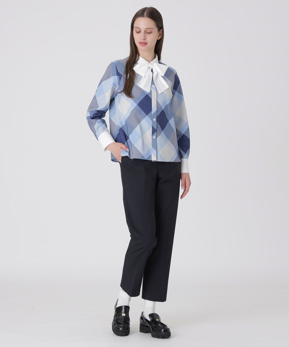 BLUE LABEL CRESTBRIDGE リボン付き長袖シャツサイズ40 BLUE LABEL CRESTBRIDGE（ブルーレーベルクレストブリッジ） ブラウス