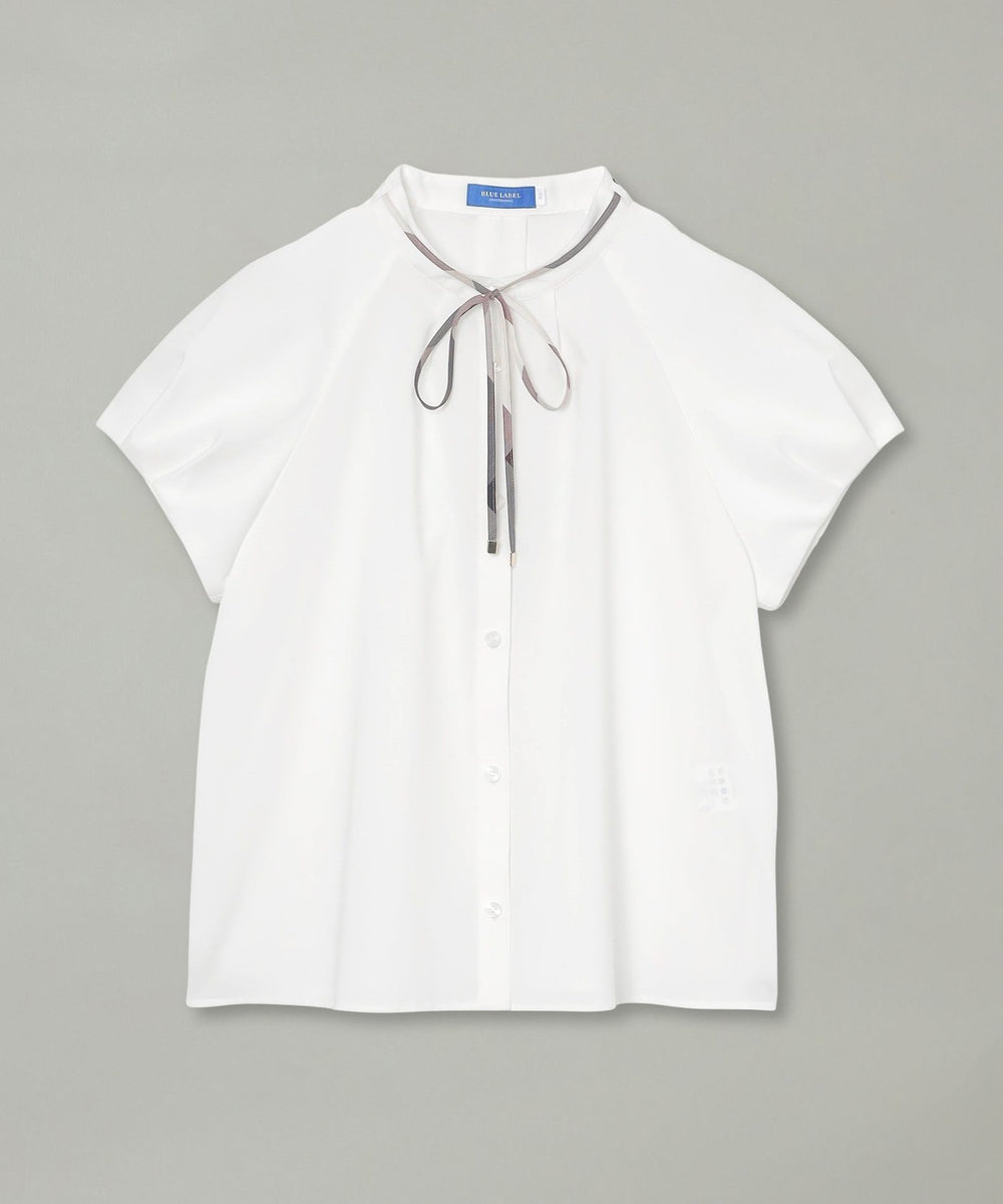 Noble 美品 ガーデンプリント タックスリーブブラウス  ホワイト 接触冷感】タックスリーブブラウス（ブラウス）｜BLUE LABEL