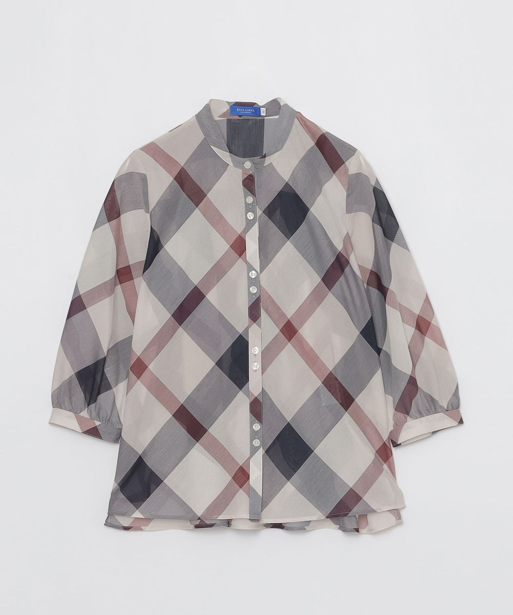 新品ブルーレーベルクレストブリッジ　クレストブリッジチェッククールドライブラウス ブルーレーベル・クレストブリッジ BLUE LABEL CRESTBRIDGE クレスト