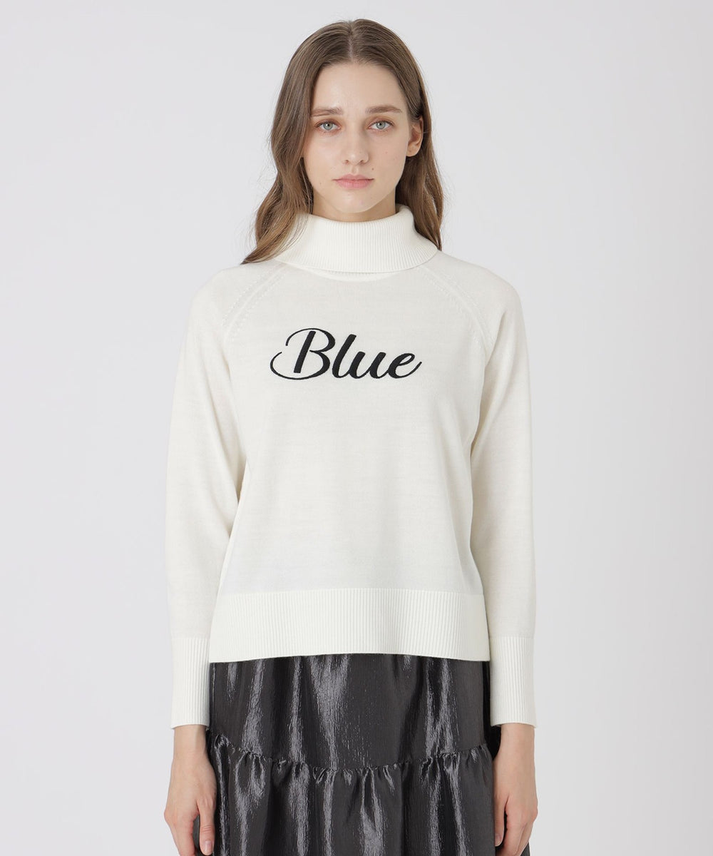 ウールアクリルブレンドニットプルオーバー（ニットウェア）｜BLUE