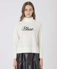 ウールアクリルブレンドニットプルオーバー（ニットウェア）｜BLUE