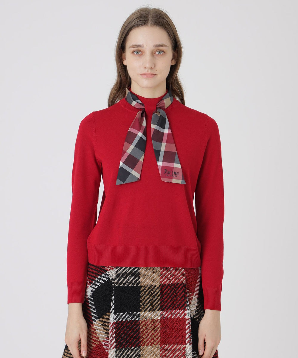 ウールアクリルブレンドスカーフニット