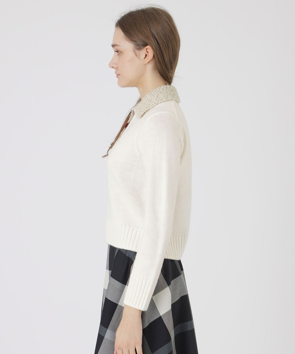 ヘアリーアルパカウールスパンコールカラーニット（ニットウェア