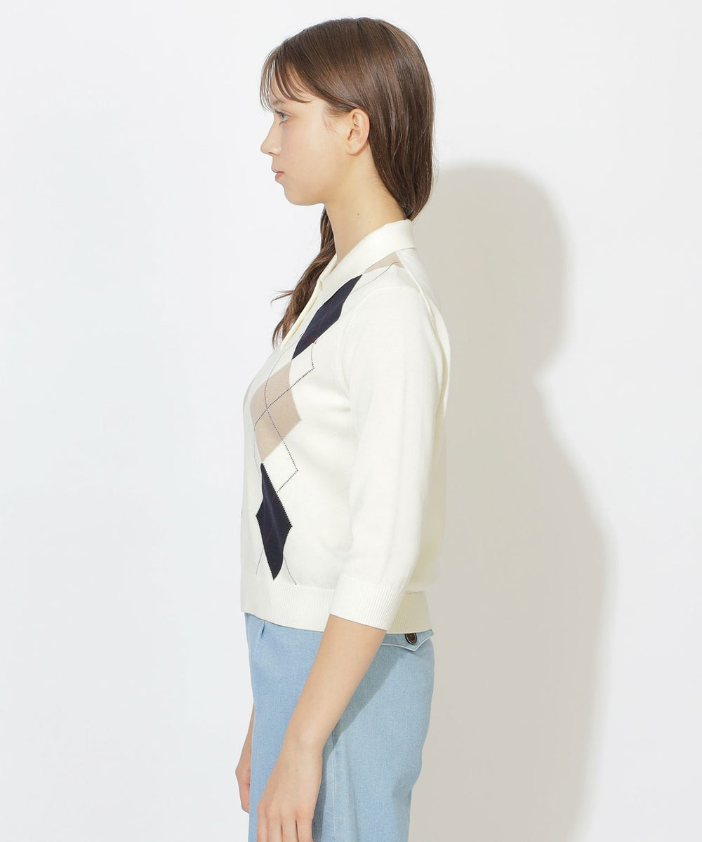 WEB限定】コットンブレンドアーガイルニット（WEB限定）｜BLUE LABEL