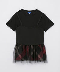 ニットビスチェ付きデザインTシャツ(カットソー)|BLUE LABEL