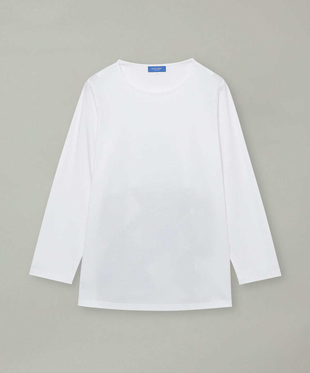 シルケットスムースバックチェックロングスリーブTシャツ（カットソー