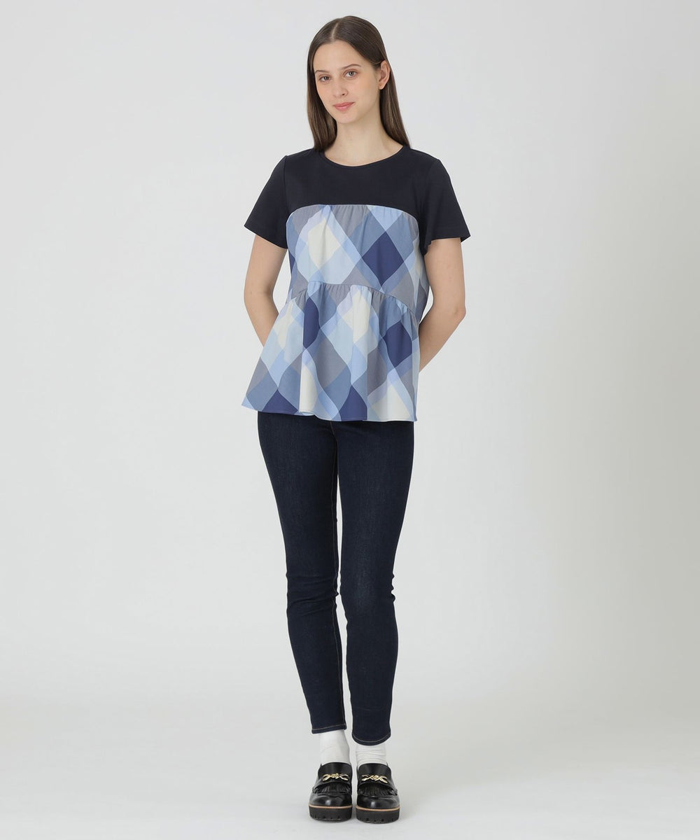 専用☆ブルーレーベル☆クレストブリッジ☆チェックコンビカットソー クレストブリッジチェックティアードコンビTシャツ（カットソー