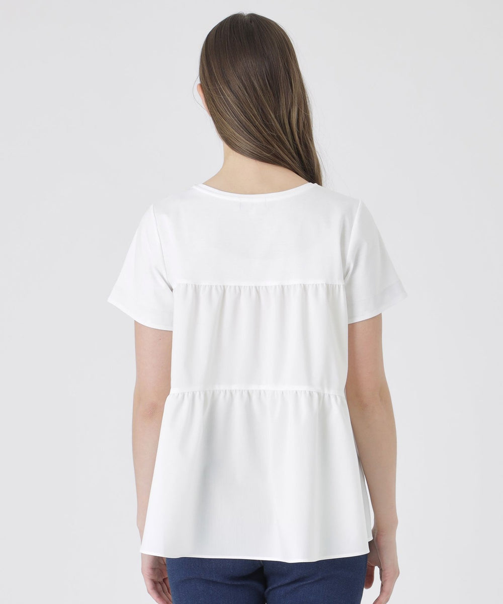 新品タグ付きブルーレーベルクレストブリッジカットソー 接触冷感】シルケットスムースサイドチェックTシャツ（カットソー