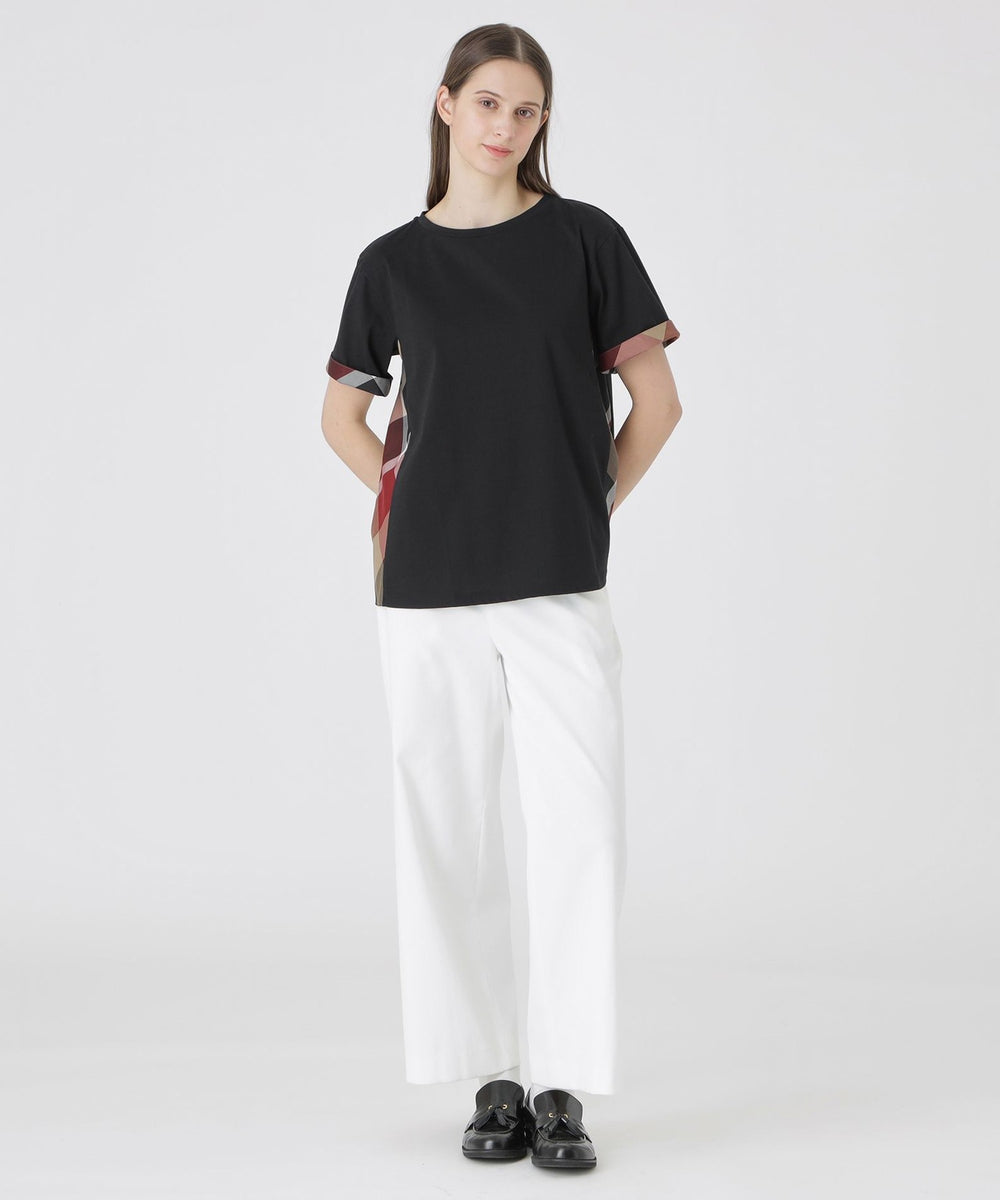 プレーティング天竺サイドチェックTシャツ（カットソー）｜BLUE LABEL