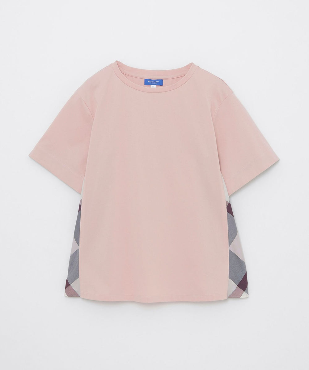 プレーティング天竺サイドチェックTシャツ（カットソー）｜BLUE LABEL