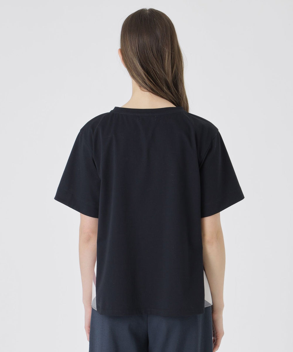 プレーティング天竺サイドチェックTシャツ（カットソー）｜BLUE LABEL