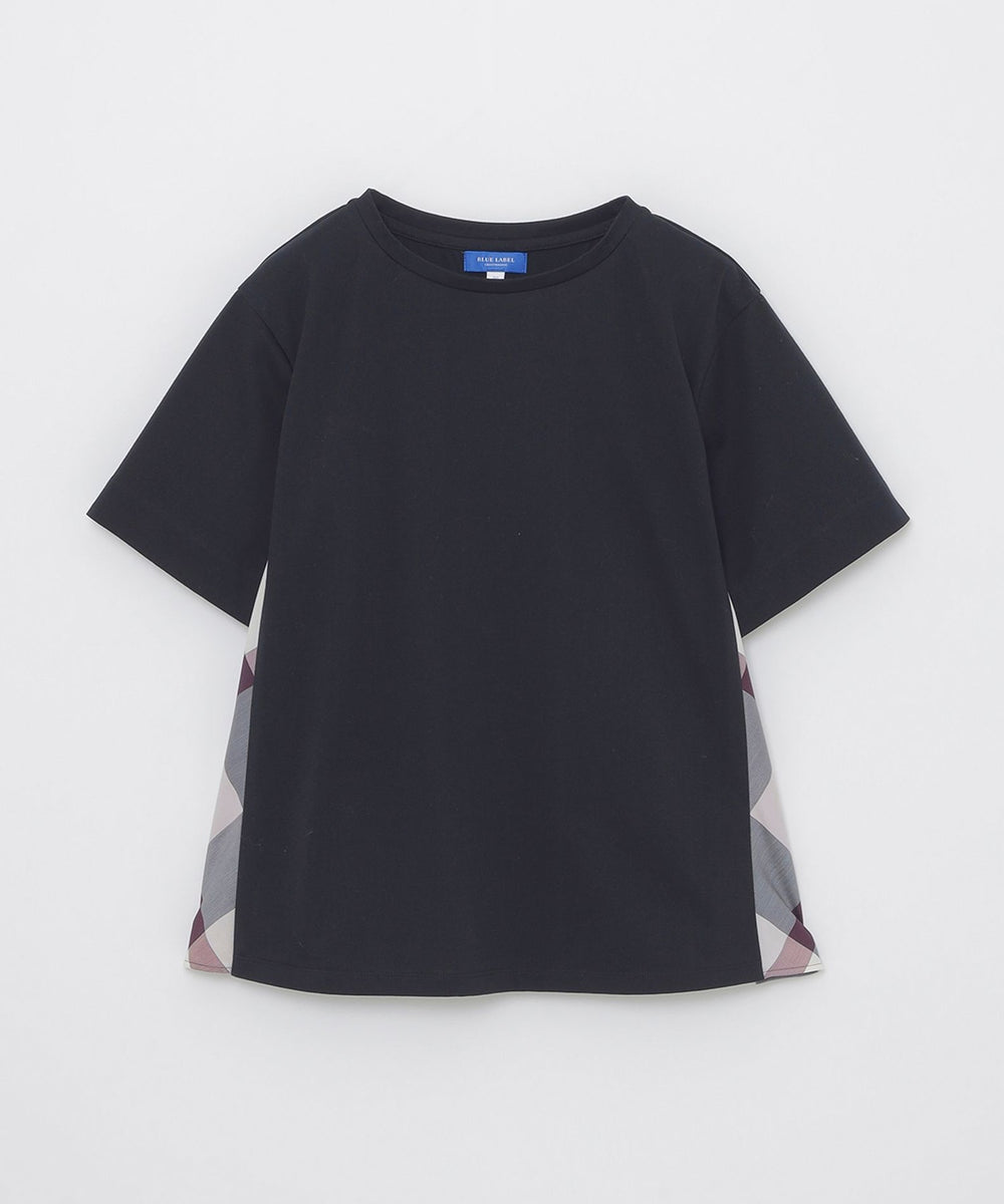 プレーティング天竺サイドチェックTシャツ（カットソー）｜BLUE LABEL