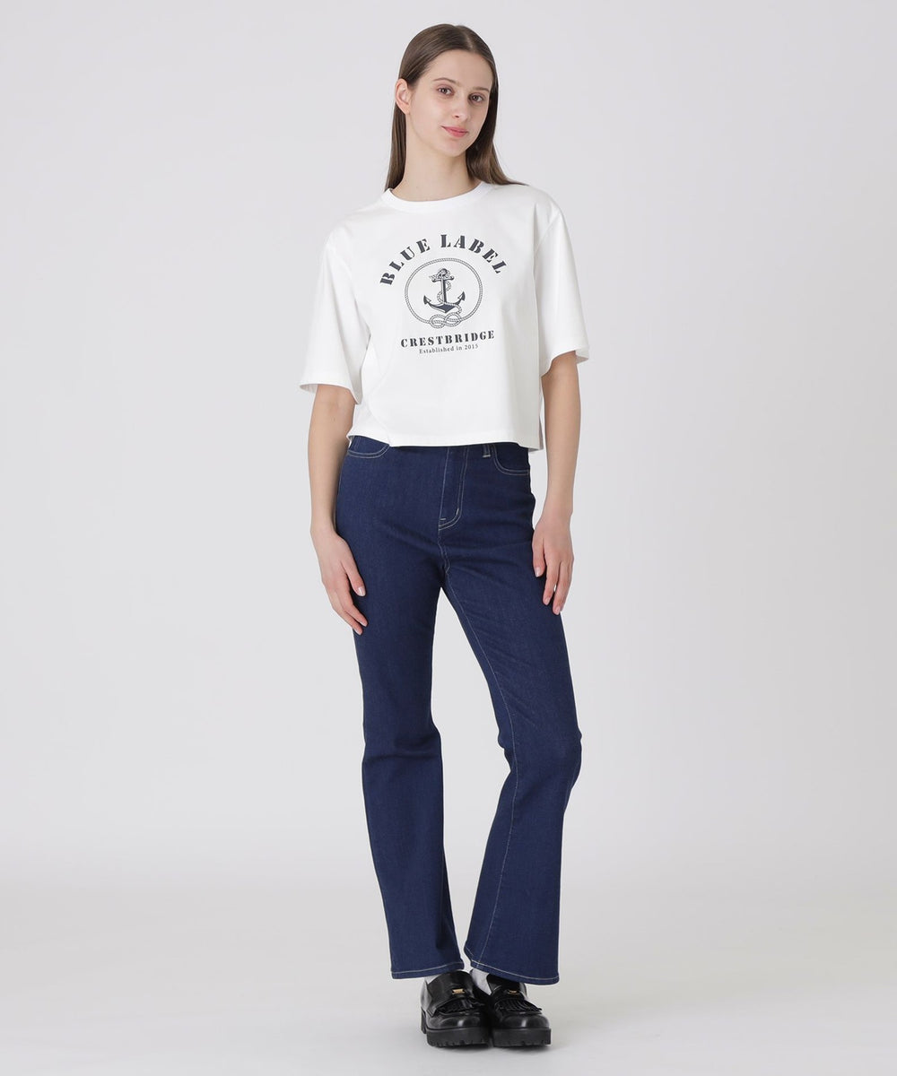プレーティングシルケットスムースグラフィックロゴTシャツ