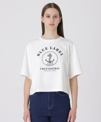プレーティングシルケットスムースグラフィックロゴTシャツ