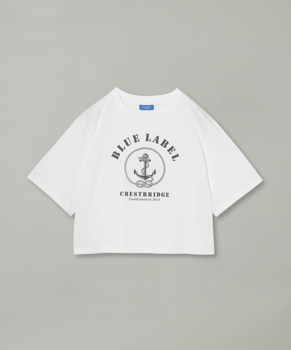 プレーティングシルケットスムースグラフィックロゴTシャツ