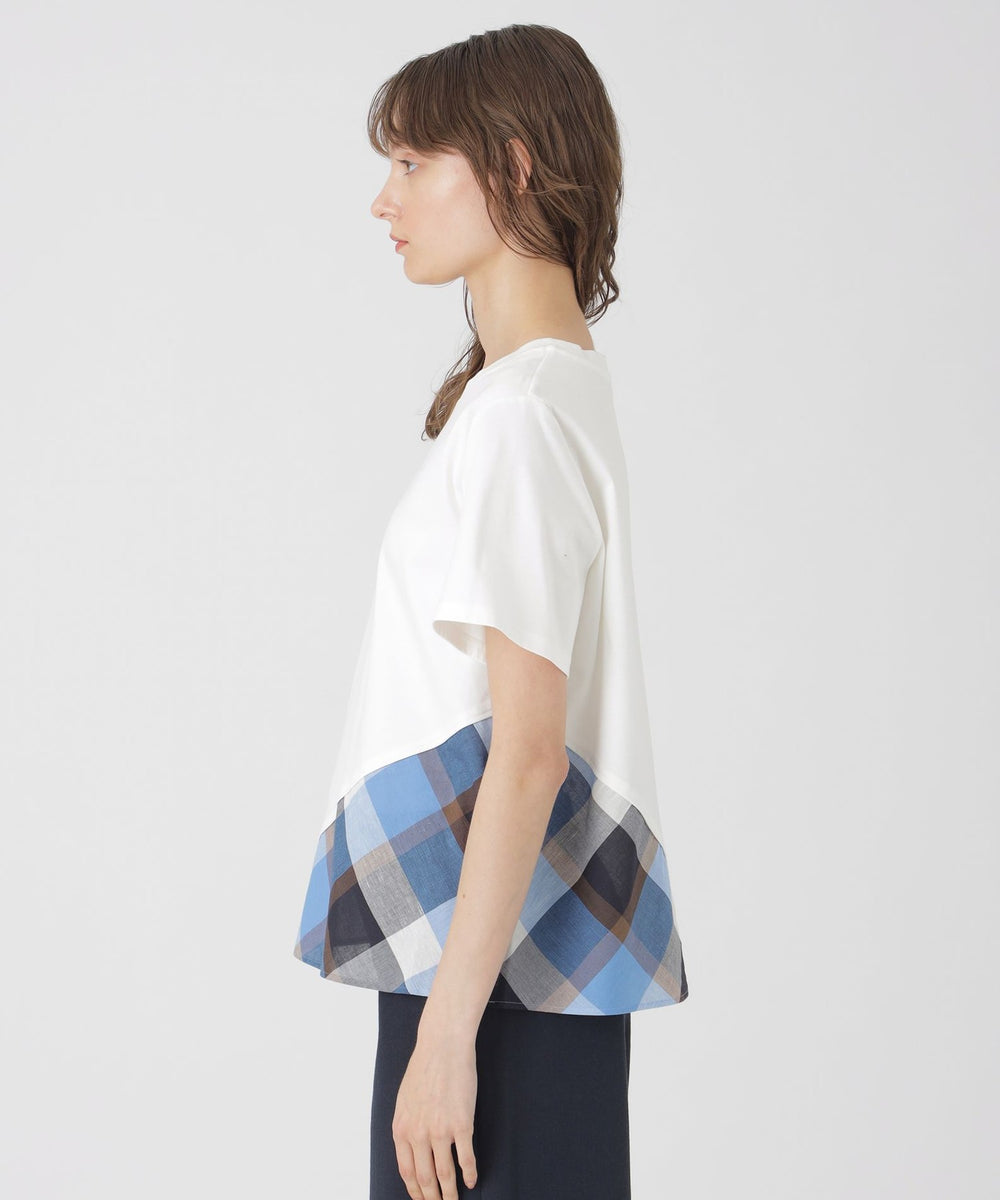 コンパクトピマスムースバイアスチェックTシャツ（カットソー